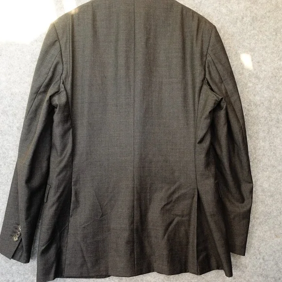 SUITSUPPLY Long Sport Coat Mens 40L Small Charcoal Gray Super 110s Wool Blazer